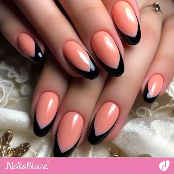 Chevron Peach Fuzz Nails | Color of the Year 2024 - NB1774